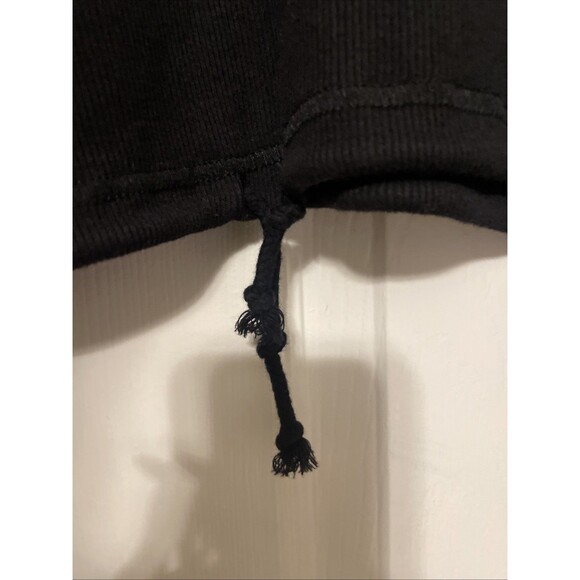 ($26.29) Large Crop Flirtitude Black Drawstring Long Sleeve Lightweight Sweater - Picture 3 of 4